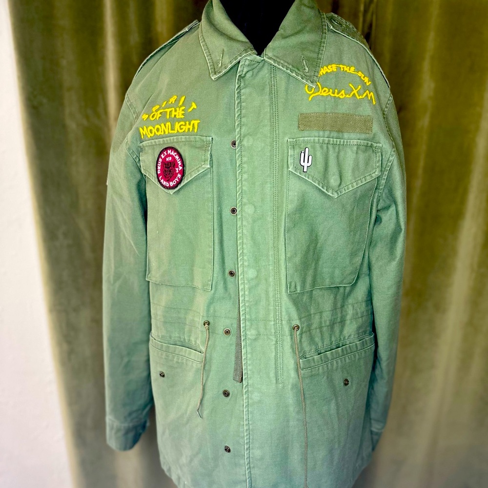 Men's Military Style Jacket with Embroidery